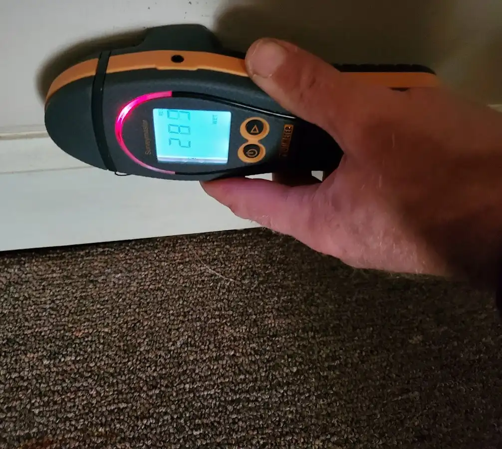 Moisture detection at baseboard during Mold Inspection & Testing in Muskogee